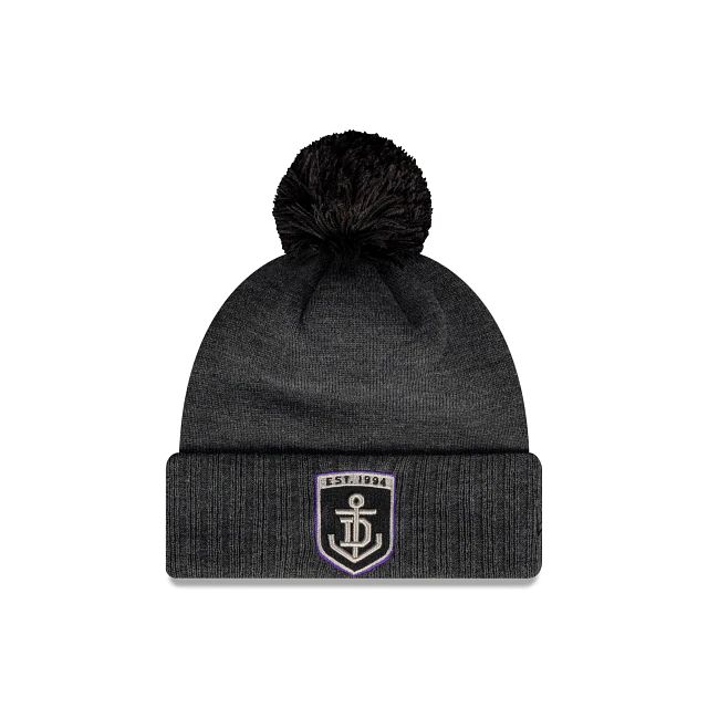 AFL Fremantle Dockers Cuff With Pom (AEY3887) - Black New Era Beanies